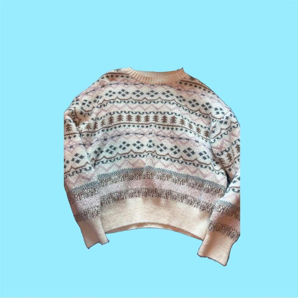 Fall Cream Patterned Women's Sweater